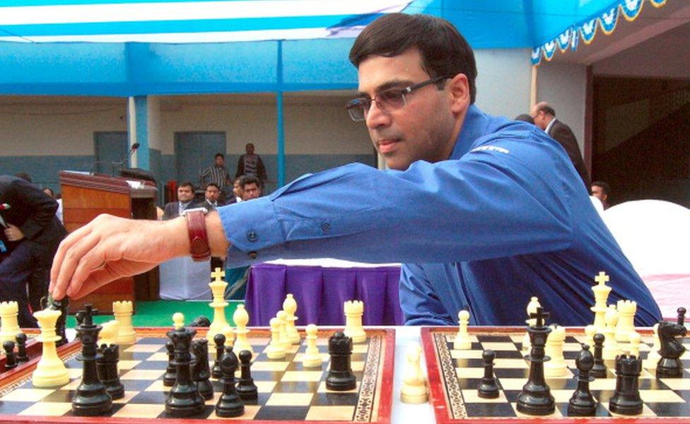 World Chess Champion Viswanathan Anand during launch of Mind Champions Academy at National High school Boys on December 17, 2012 in Kolkata, India