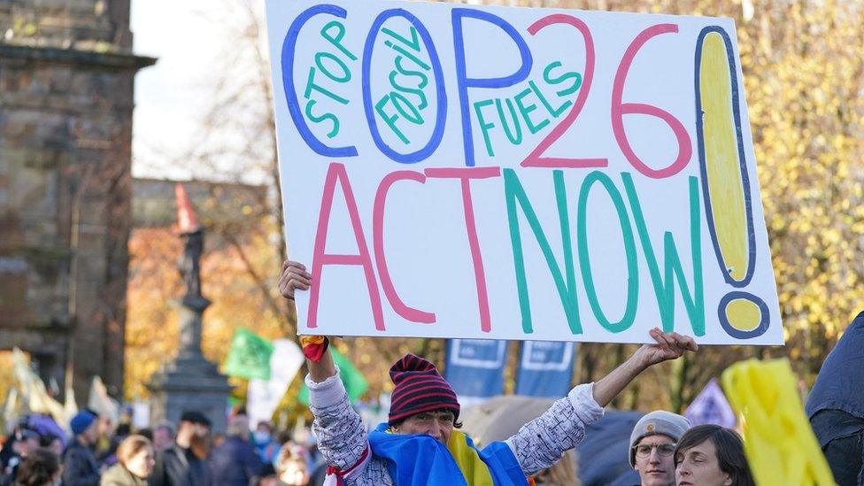 Climate activists in Glasgow