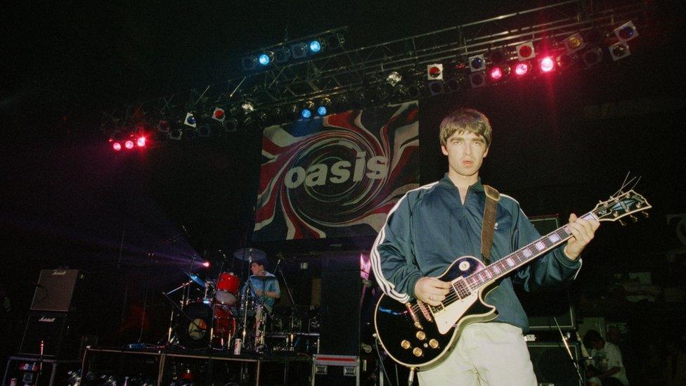 Noel Gallagher on stage in 1994