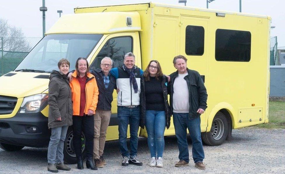 Alf Rajkowski (third from the left) and Mark Pritchard-Jeffs (third from the right) pictured with their group