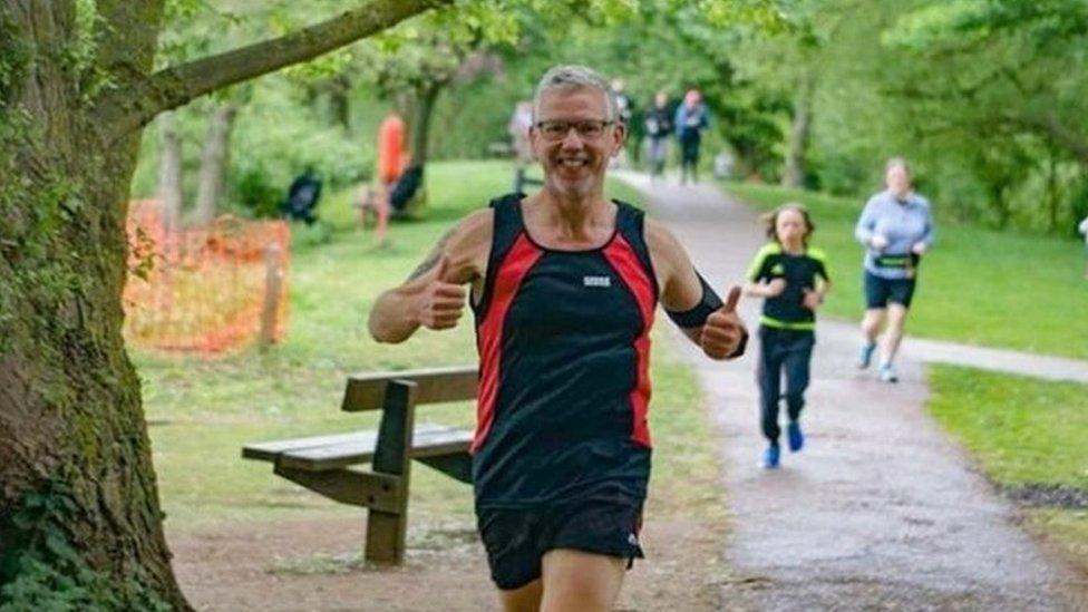 Gary Edwards taking part in the Great Run Local at Needham Lake