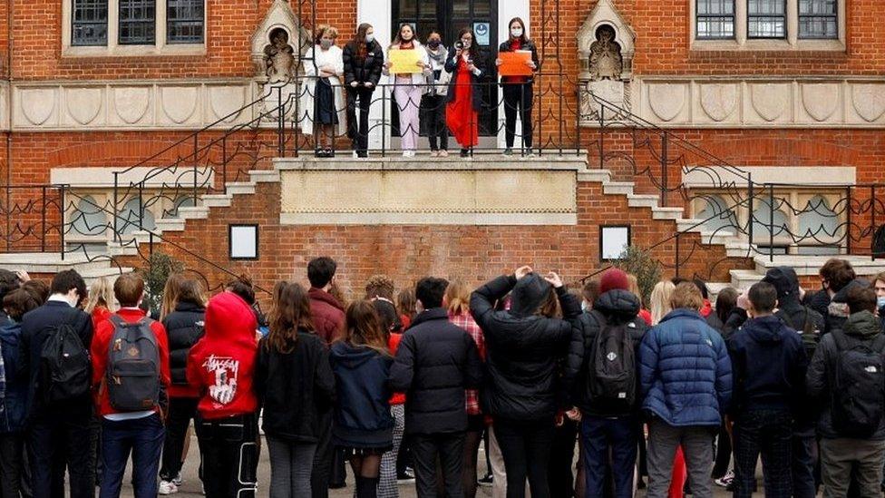 Walkout by pupils at Highgate School