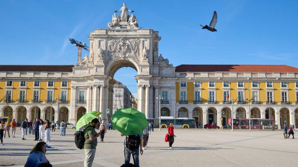 Tourists in Lisbon