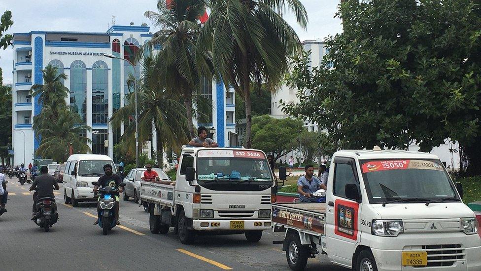 A busy road in Male, Maldives' capital