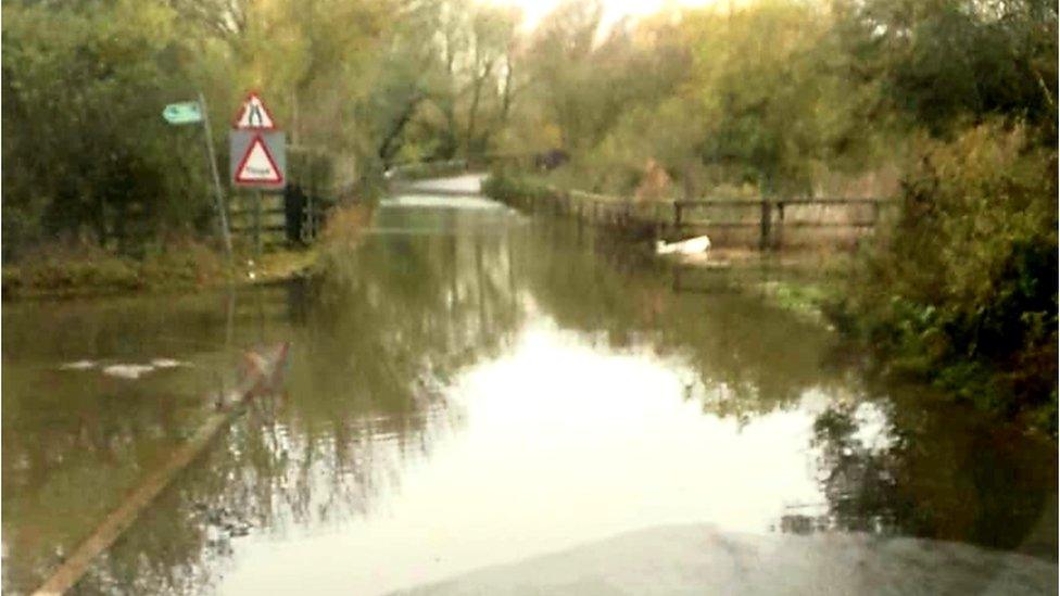 Flooded road