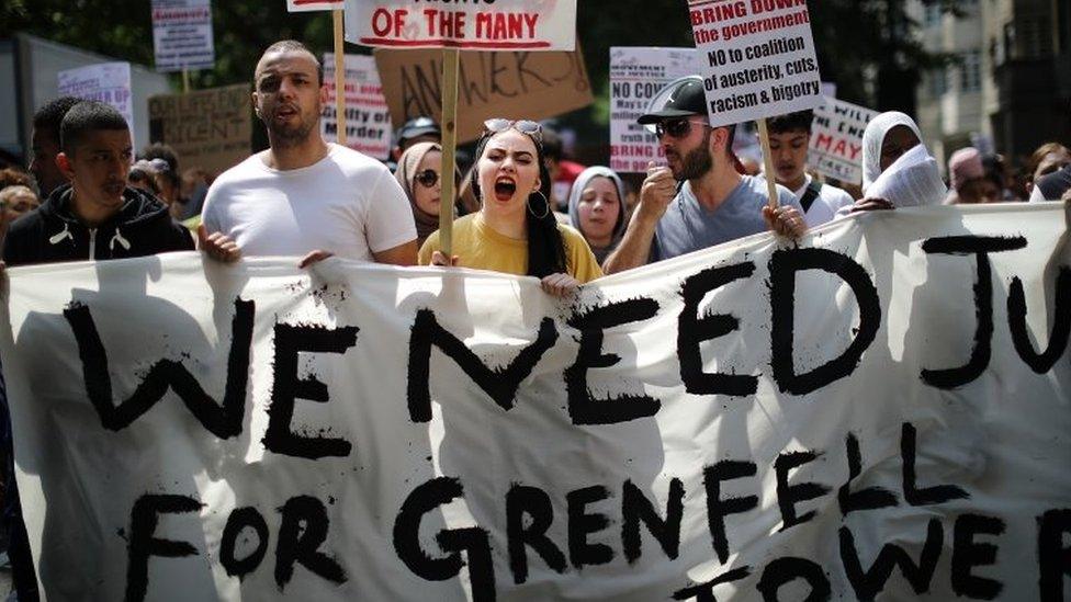 Protesters in London