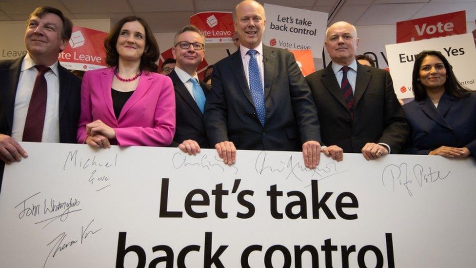 John Whittingdale, Theresa Villiers, Michael Gove, Chris Grayling, Iain Duncan Smith and Priti Patel