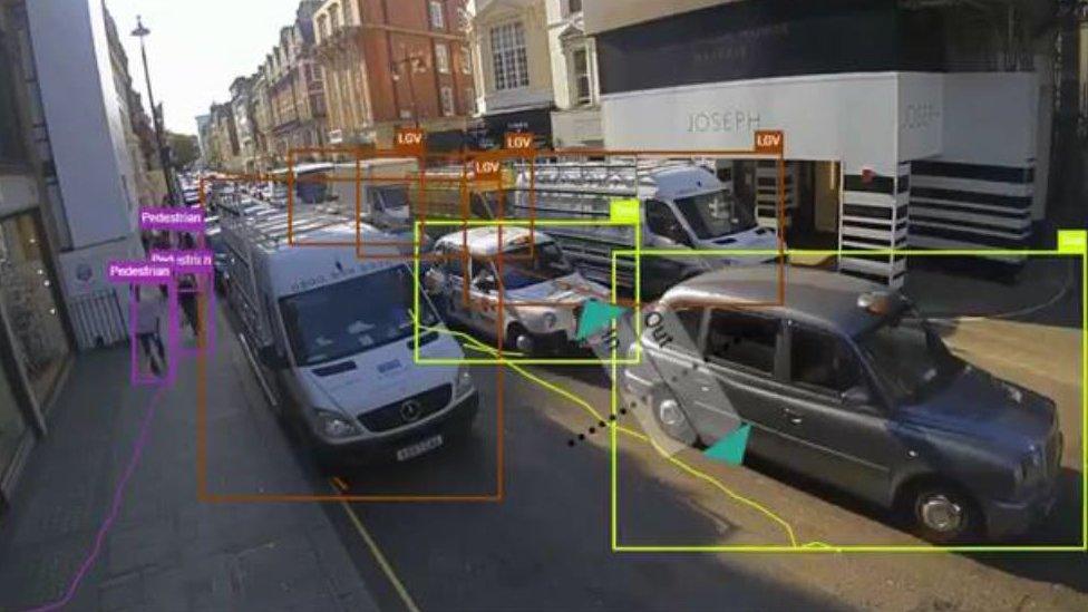 Data showing all the different vehicles which use the road