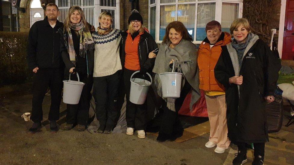 People doing a sponsored sleep out in Leeds