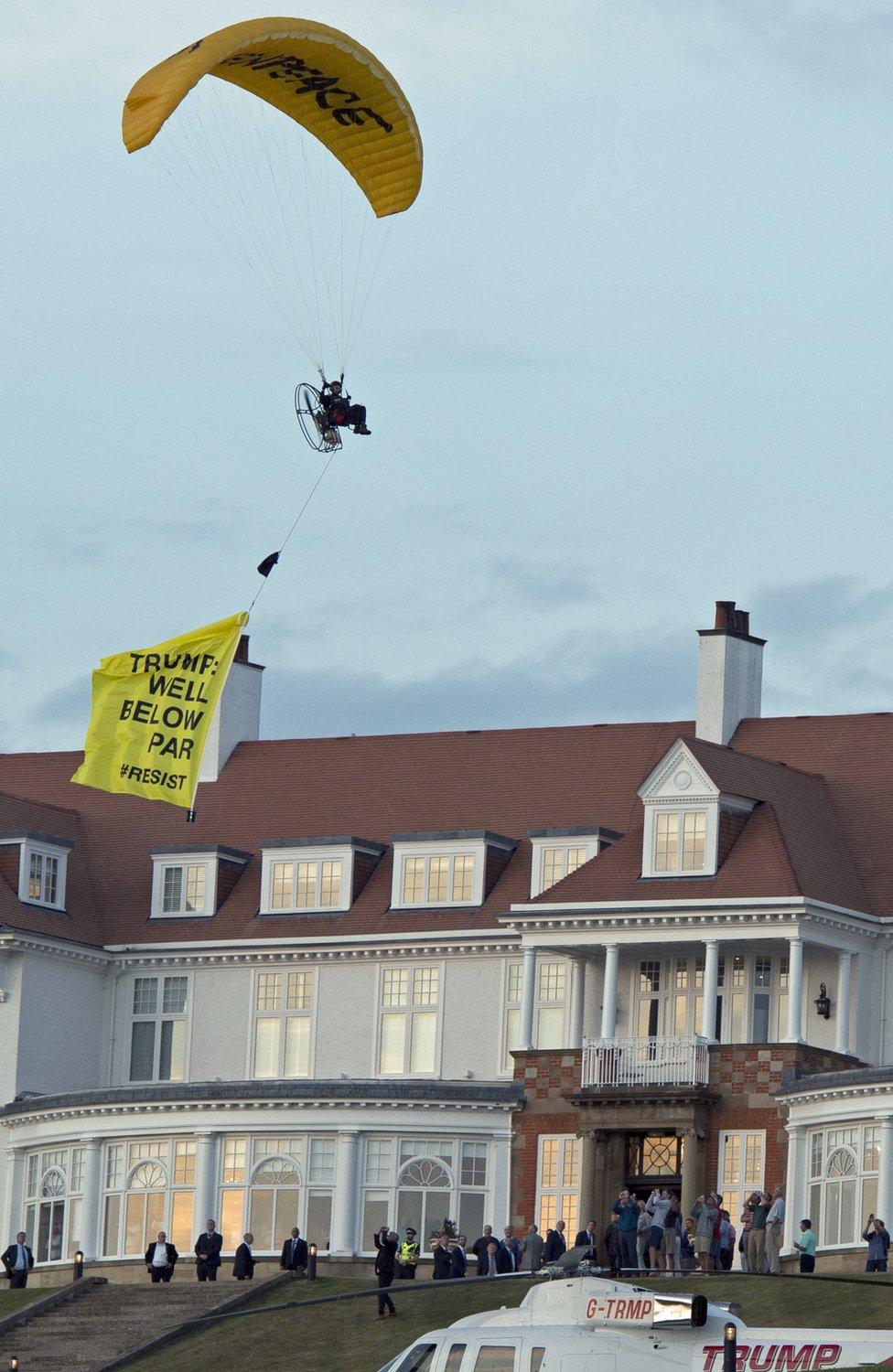 Turnberry paraglider protest