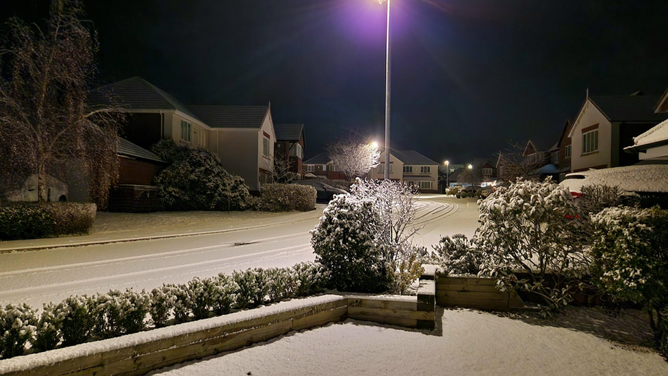 Blanket of snow in St Asaph, Denbighshire