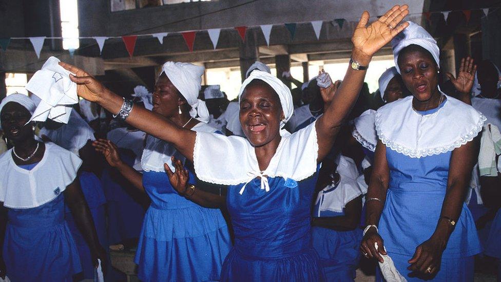 The evangelistic Musama Disco Christo Church in Accra.