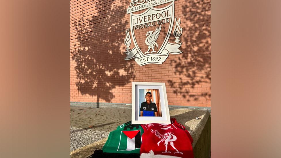 Photograph of Ali outside Anfield