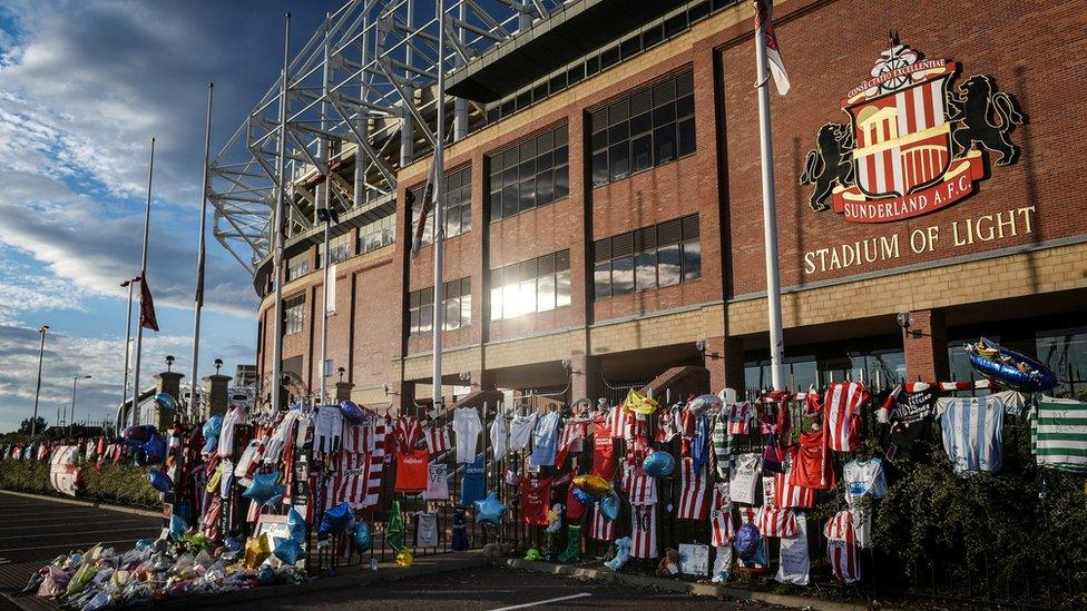 Bradley Lowery tributes outside the Stadium of Light