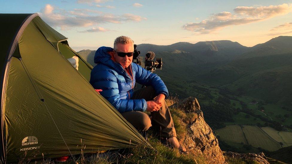 Terry Abraham on a mountainside