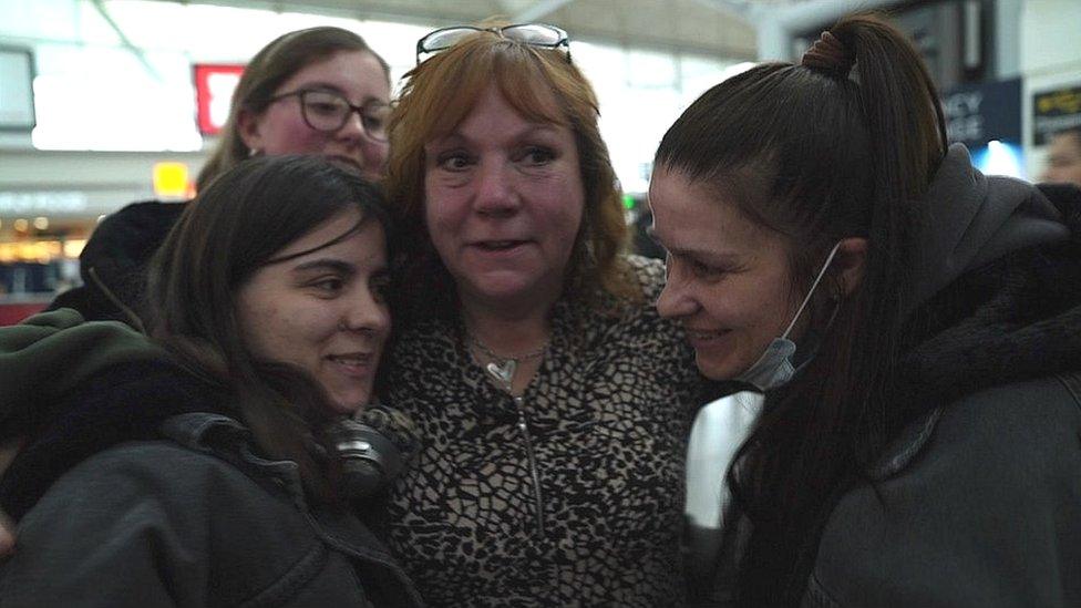 Clare Maddox with Diana and Olena