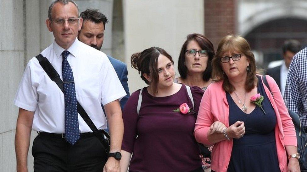 Charlotte Brown's family outside court