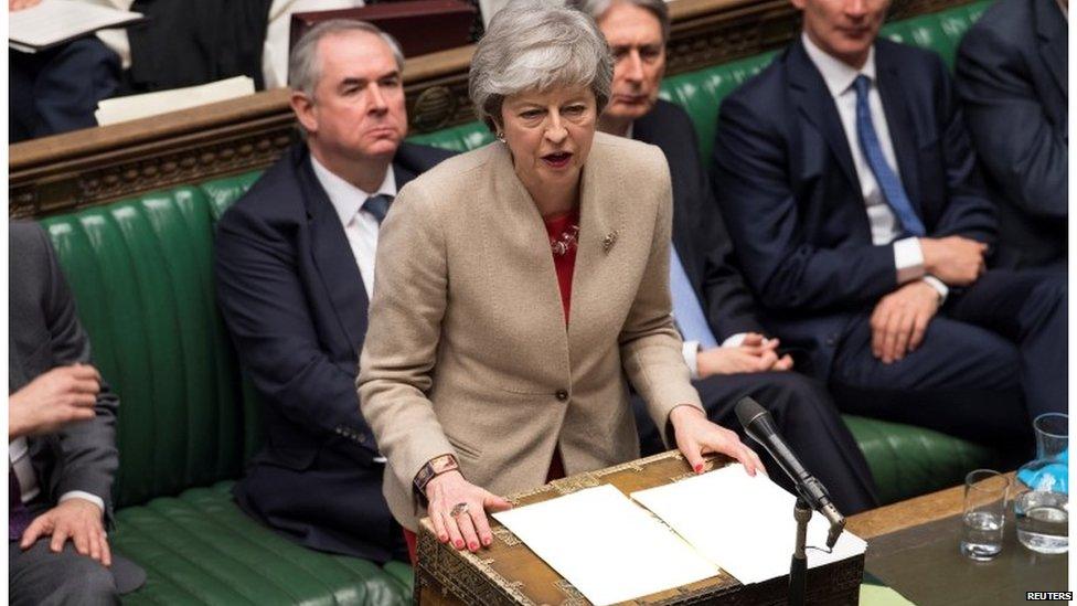 Theresa May speaking in the Commons