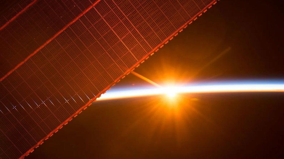 A solar panel in Space