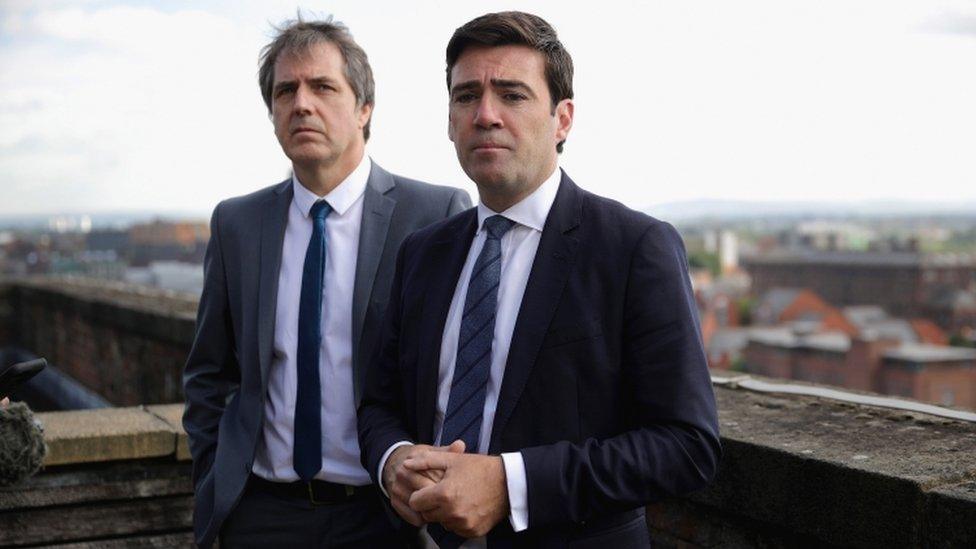 Liverpool mayor Steve Rotheram and Greater Manchester mayor Andy Burnham