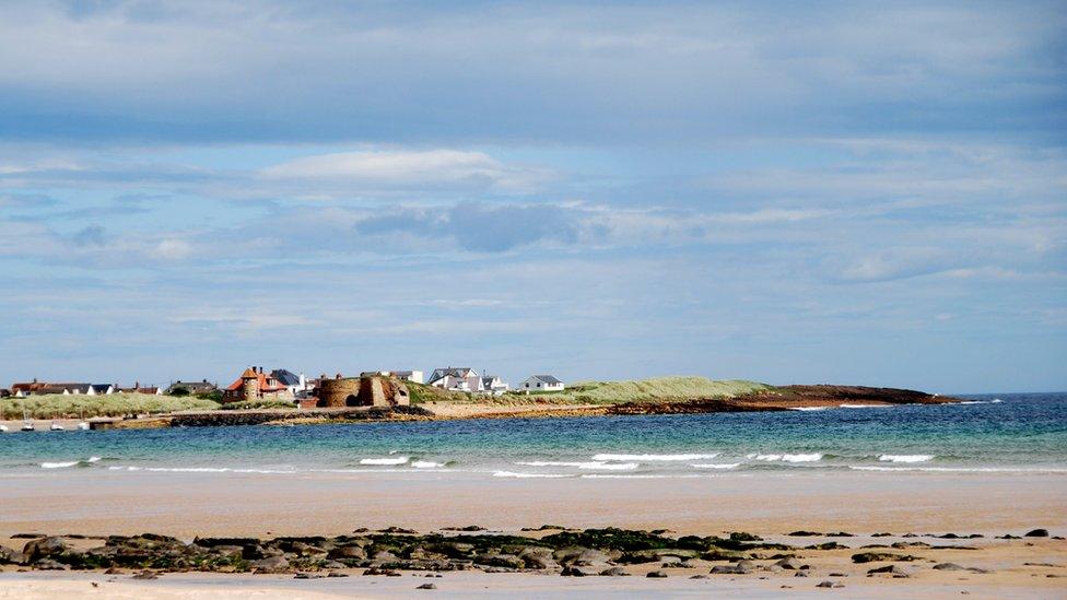 View across Beadnell Bay, Northumberland