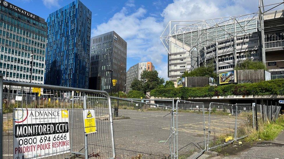 Disused land adjacent to St James' Park