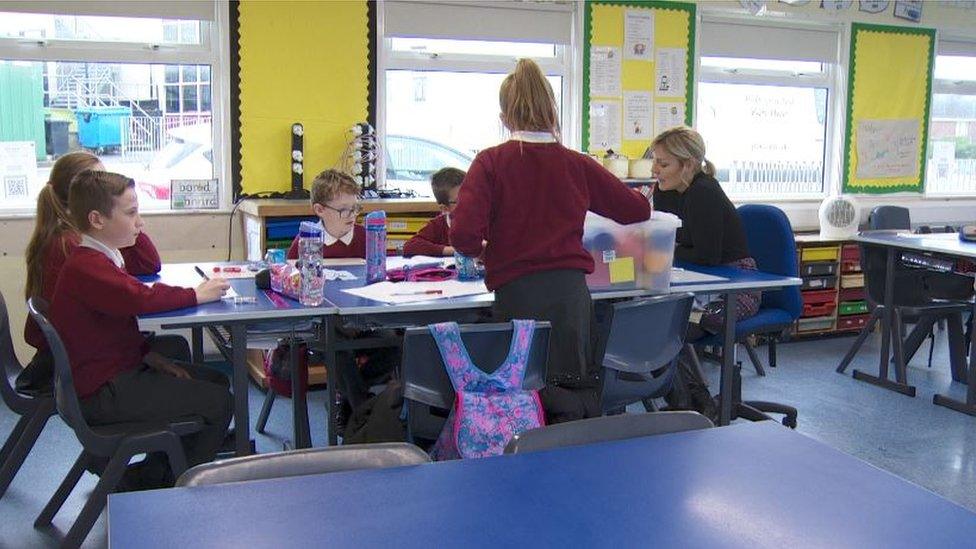 Pupils in classroom