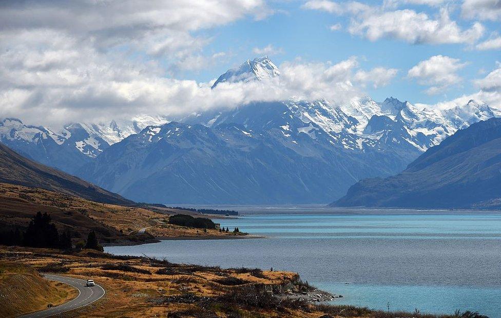 A photo taken on 25 February 2015, shows New Zealand's highest mountain Mount Cook- also known by its Maori name of Aoraki - which sits in the Southern Alps on the South Island at a height of 3,724 metres (12,218 ft).