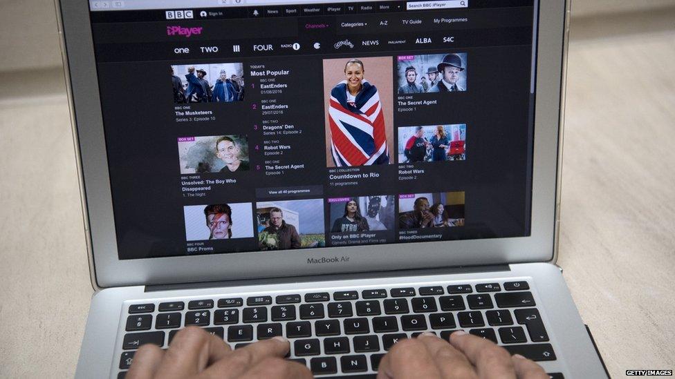 Person viewing BBC iPlayer on their laptop