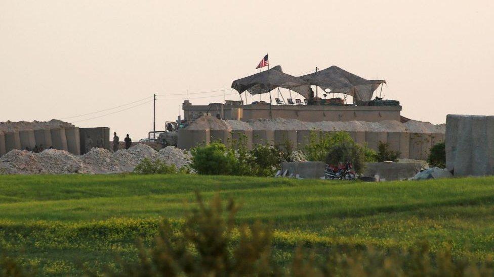 A US outpost in northern Syria, photographed in April 2018