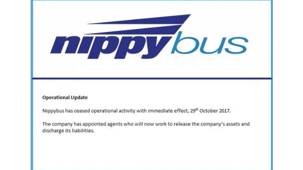 Nippy Bus website announcement