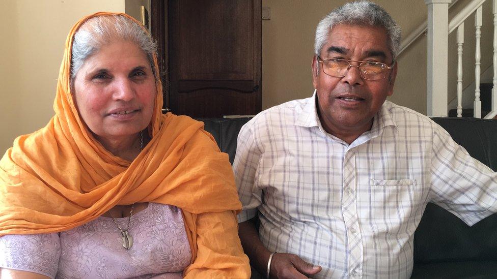 Bimla Parmar and her husband Dalbagh