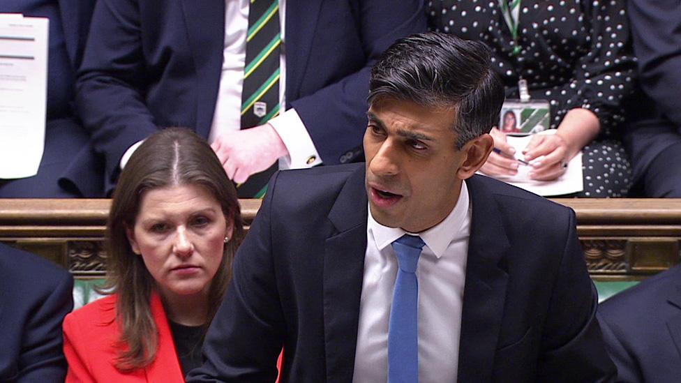 Prime Minister Rishi Sunak at PMQs on Wednesday 10 January