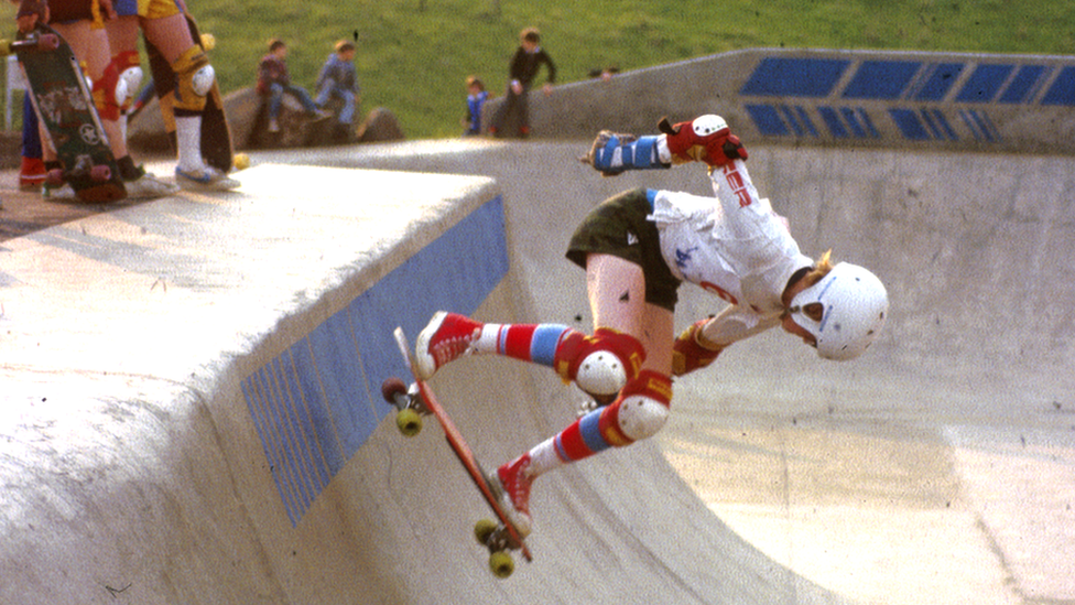 Skateboarding at Livingston in May 1981