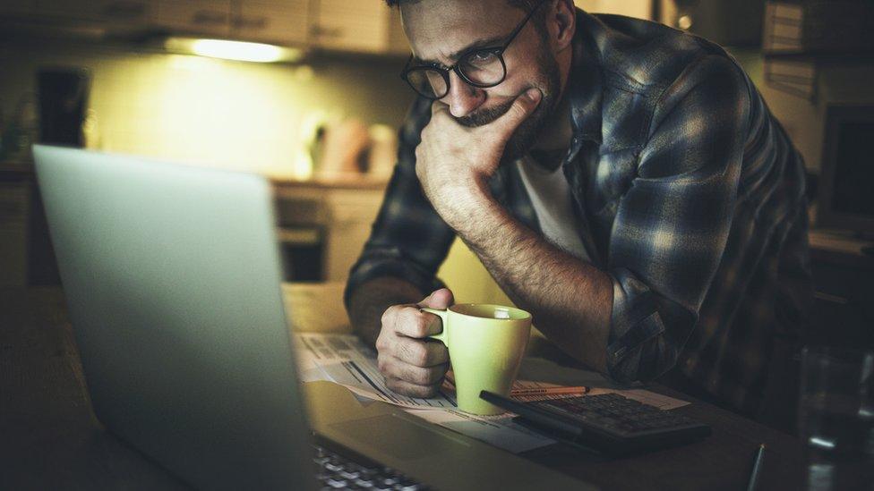 Man using computer