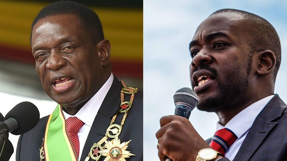 Emmerson Mnangagwa and Nelson Chamisa