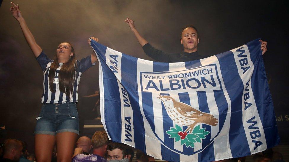 West Bromwich Albion fans celebrate promotion