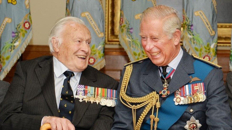 Geoffrey Wellum and Prince Charles in 2015