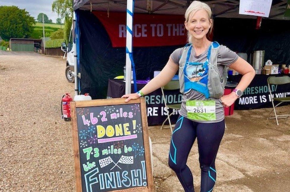 Natalie Yates-Bolton finishing ultramarathon