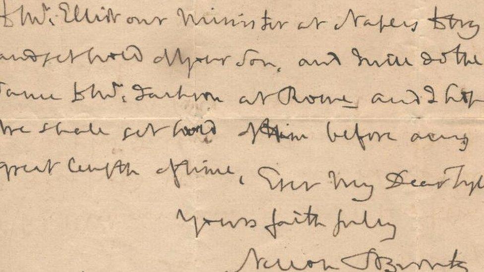 Auctioned letter from Nelson