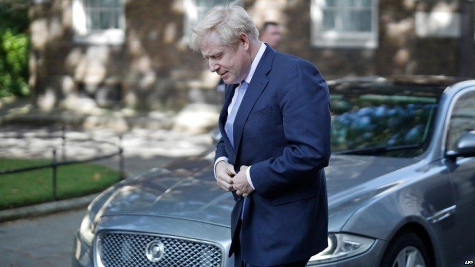 Boris Johnson arriving in Downing Street as prime minister for the first time