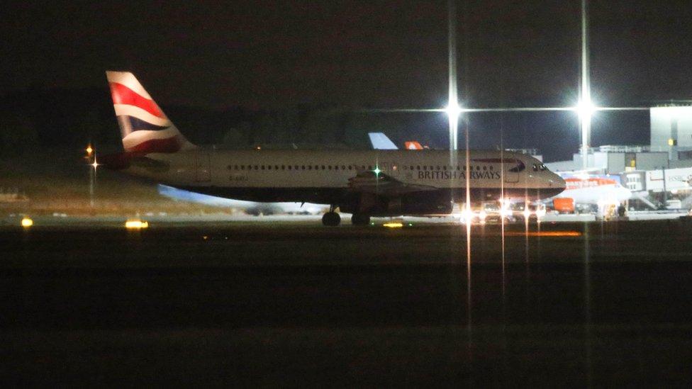 BA plane at Gatwick Airport