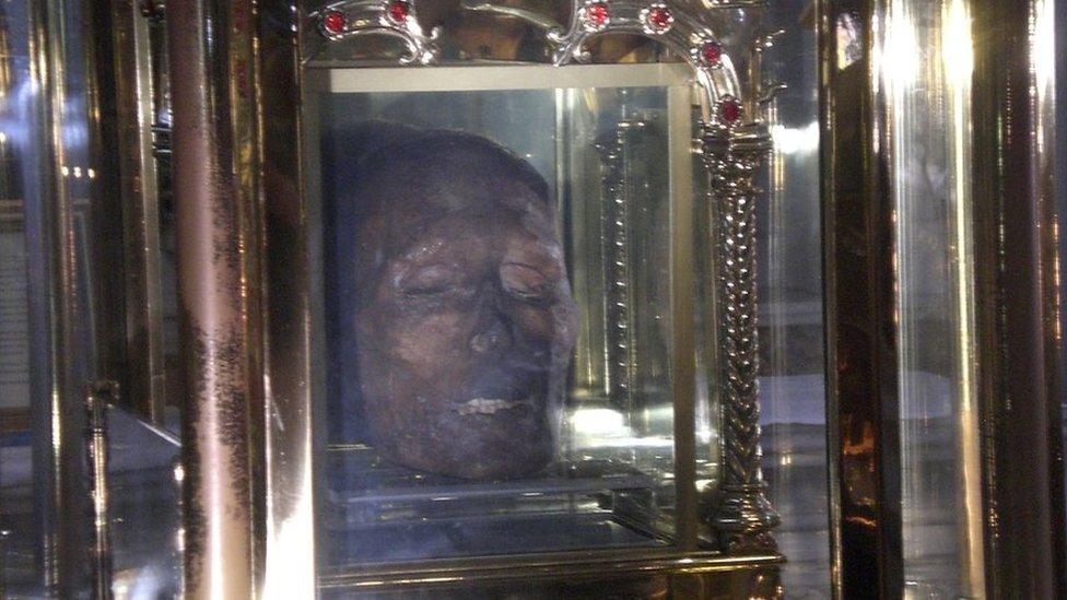 St Oliver Plunkett's head is on display at St Peter's church in Drogheda