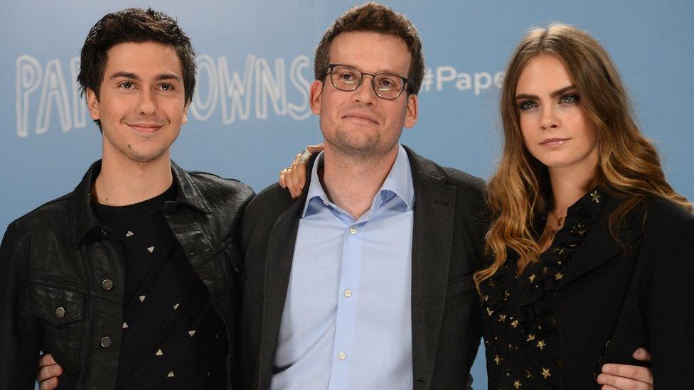 Nat Wolff, John Green and Cara Delevingne