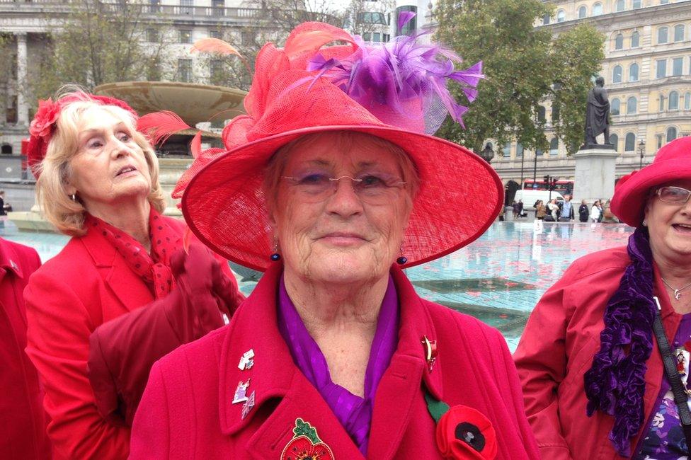 Gloria Parker, leader of the Ruislip Red Hatters