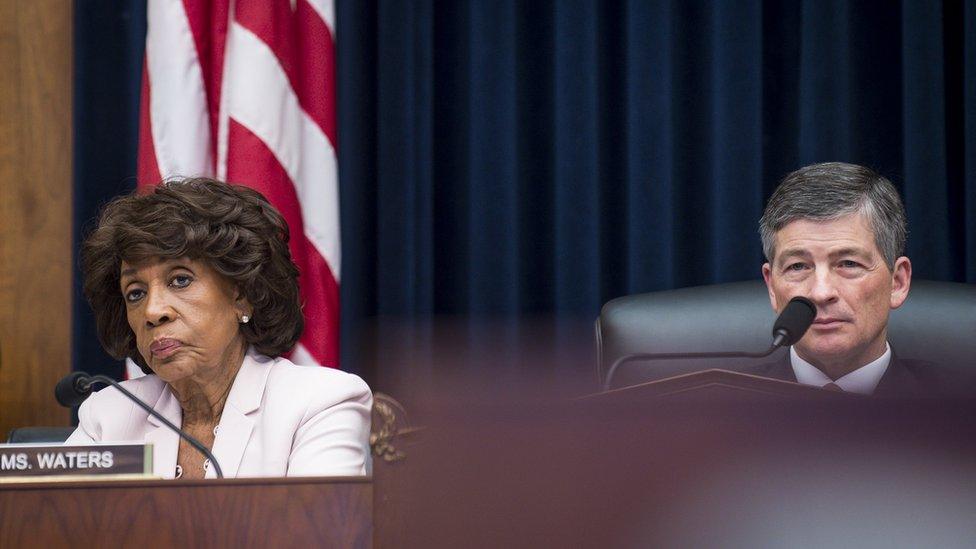 Ranking Member Maxine Waters (D-CA) and commitee Chairman Jeb Hensarling (R-TX) looks on as Federal Reserve Board Chairwoman Janet Yellen testifies before the House Financial Committee about the State of the economy on July 12, 2017 in Washington, DC.