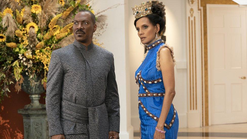 Eddie Murphy and Shari Headley in Coming 2 America