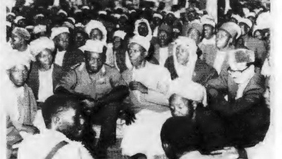 Manzoor Moghal, far right, with President Idi Amin in 1970