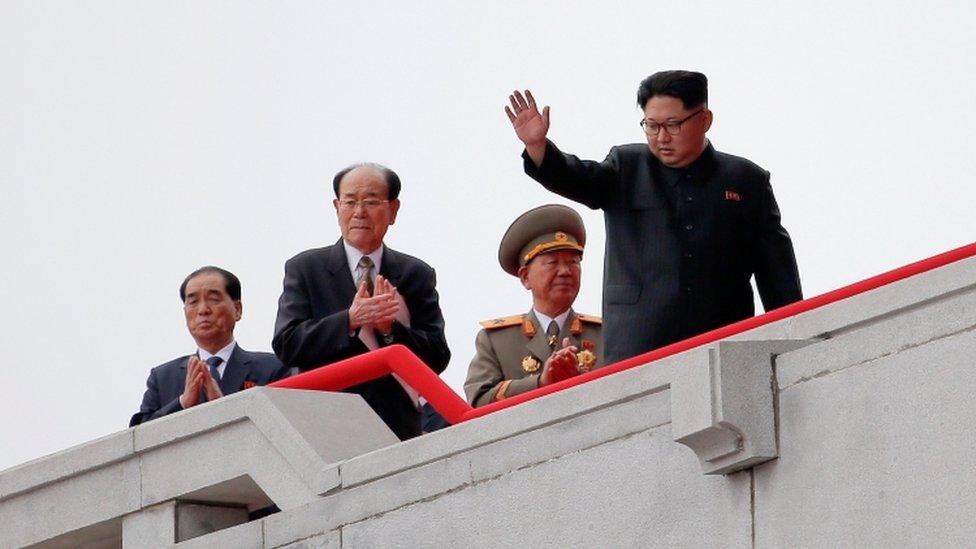 Kim Jong-un at the parade, 10 May