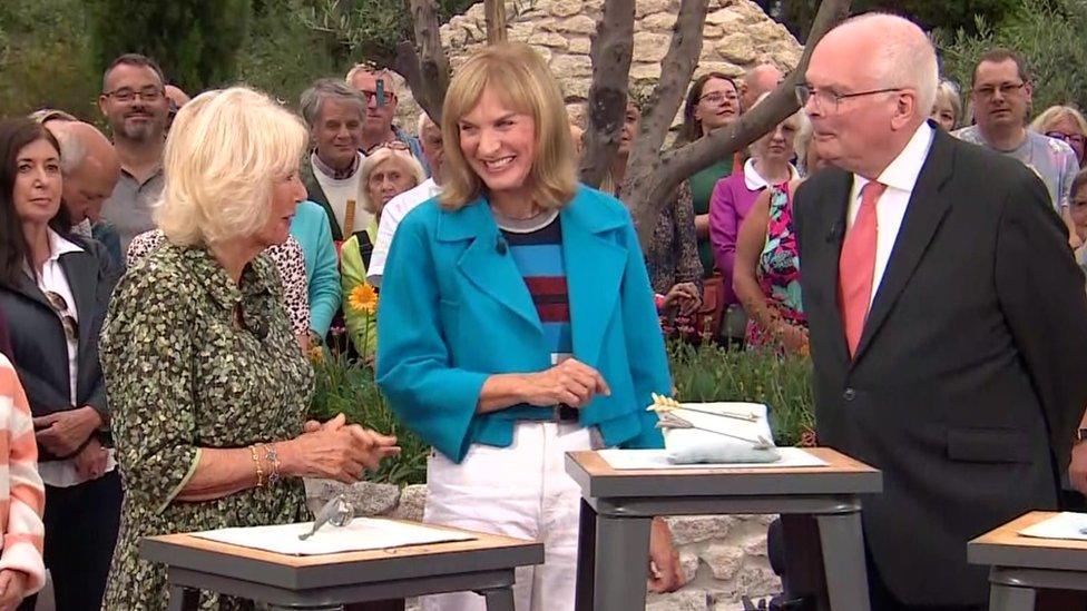 Duchess of Cornwall and Fiona Bruce